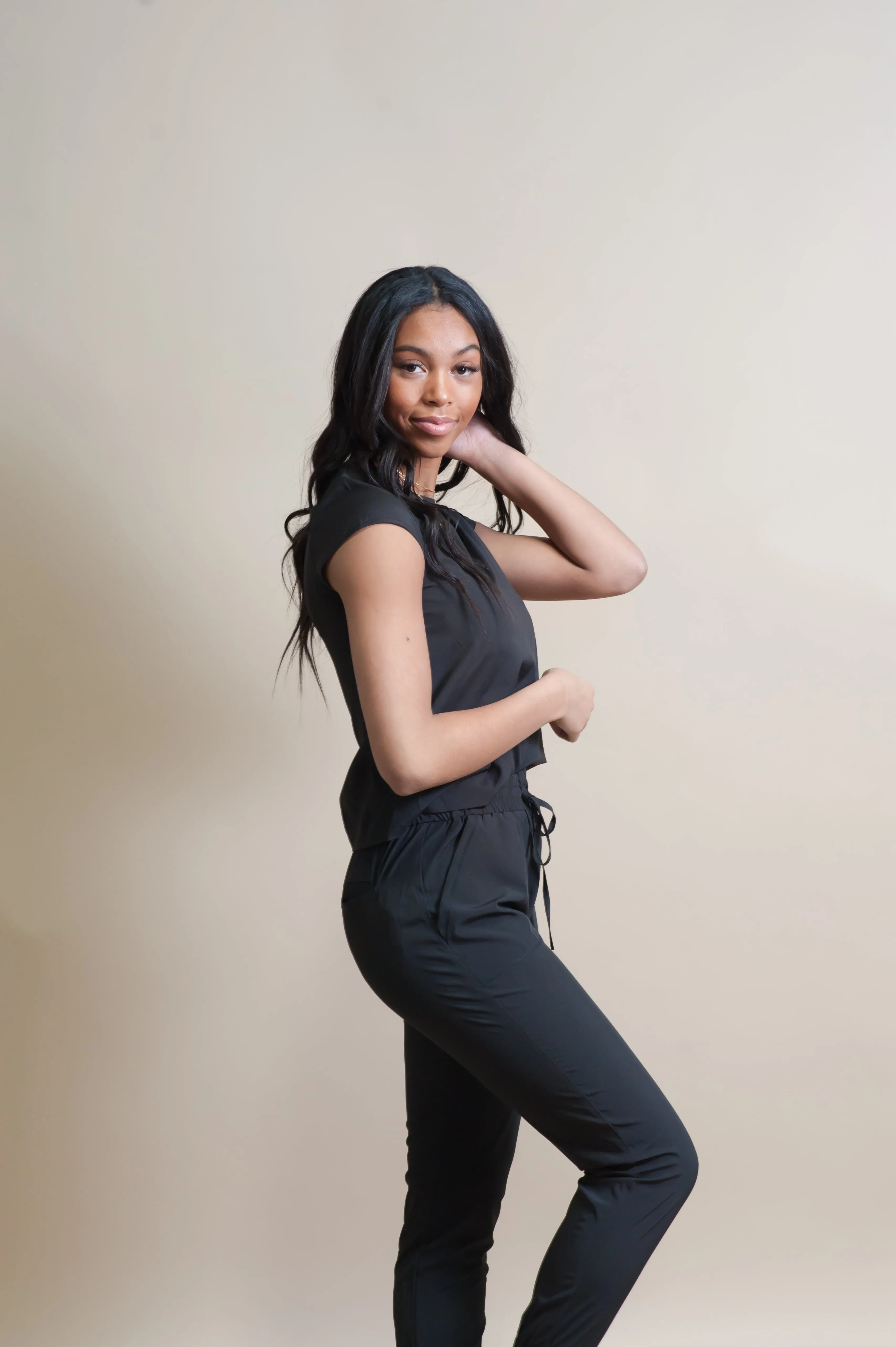 Two-piece Scrub Set in Black