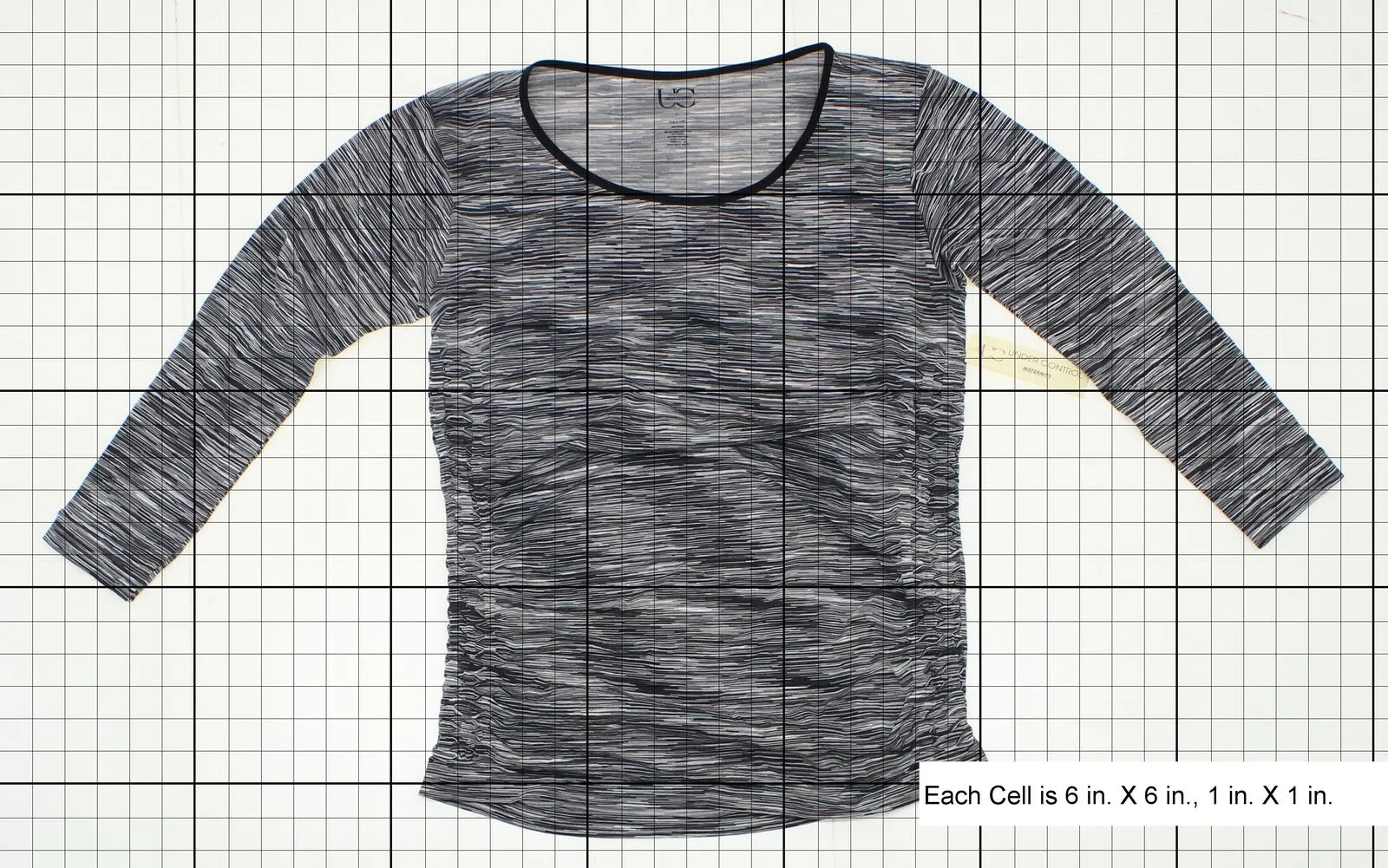 Under Control Women's Maternity Long Sleeve T-Shirt Black/ White Large