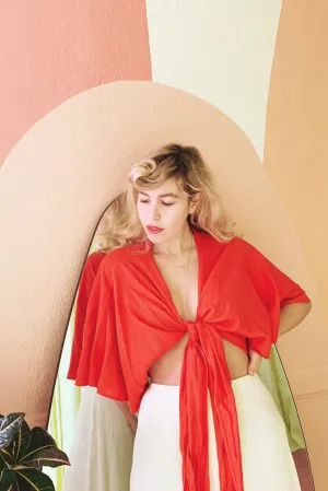 Valentina Wrap Top in Linen