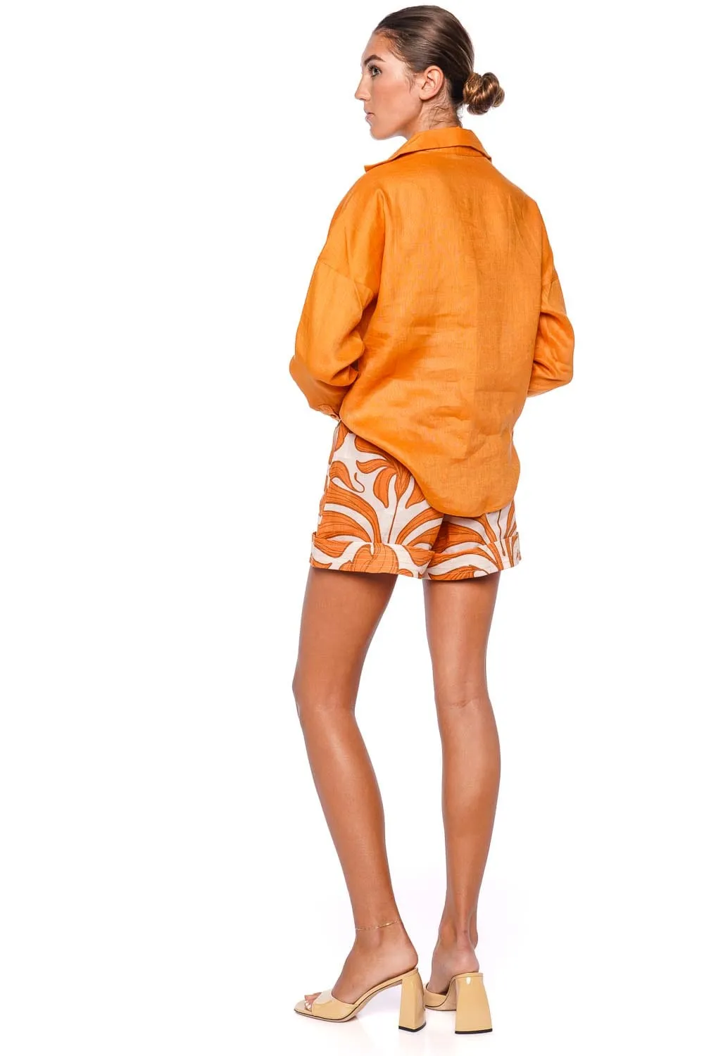 Vedado Printed Linen Tie Waist Short