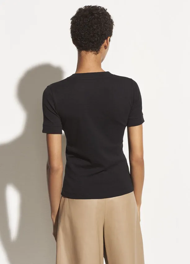 Vince Black Short Sleeve Shrunken Crew