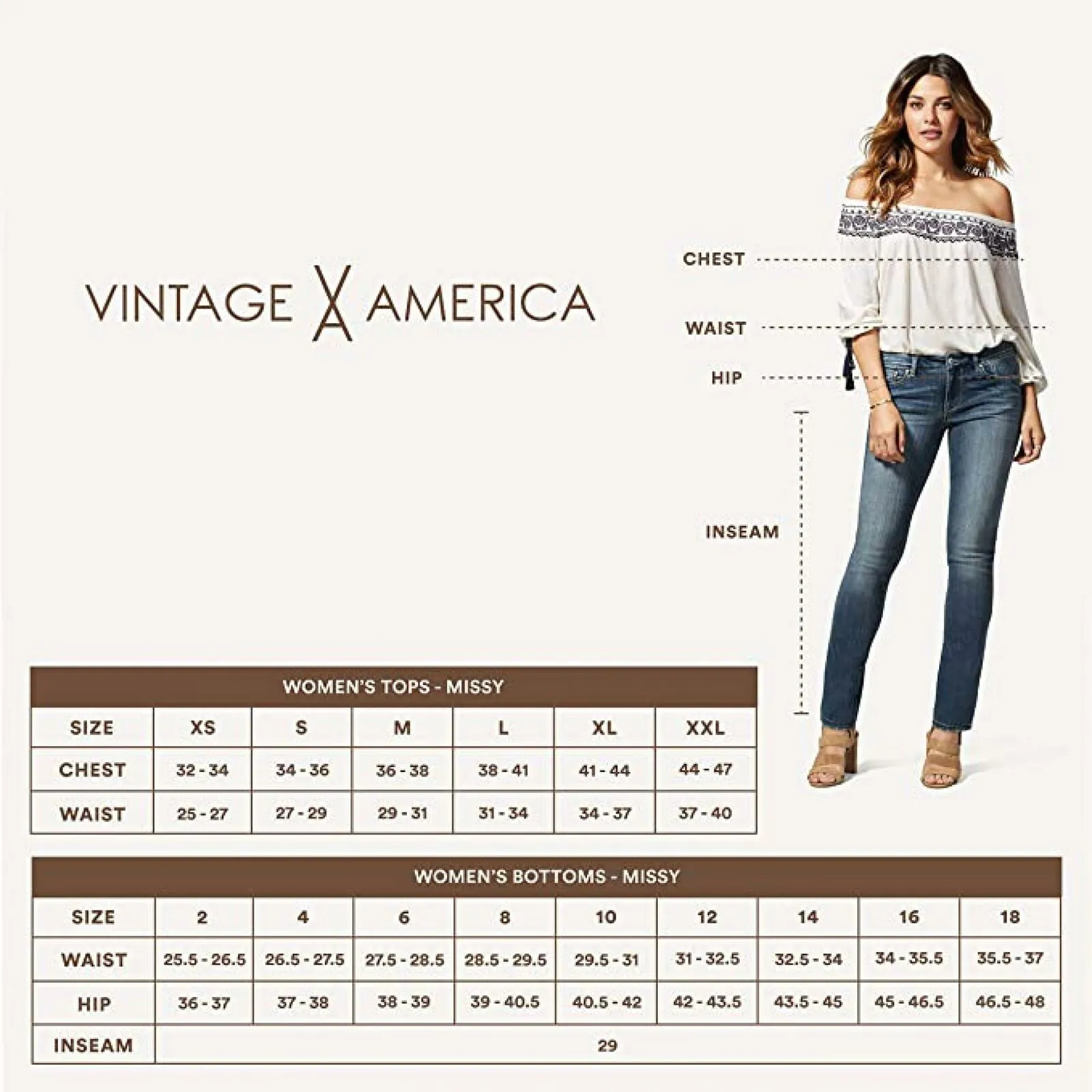 Vintage America Women's Raglan 3/4 Sleeve Peasant Top