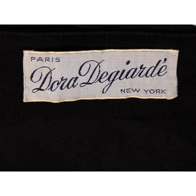 Vintage Black Silk Jersey Halter Wrap  Top Dora Degiarde 1950s Small 34 Bust