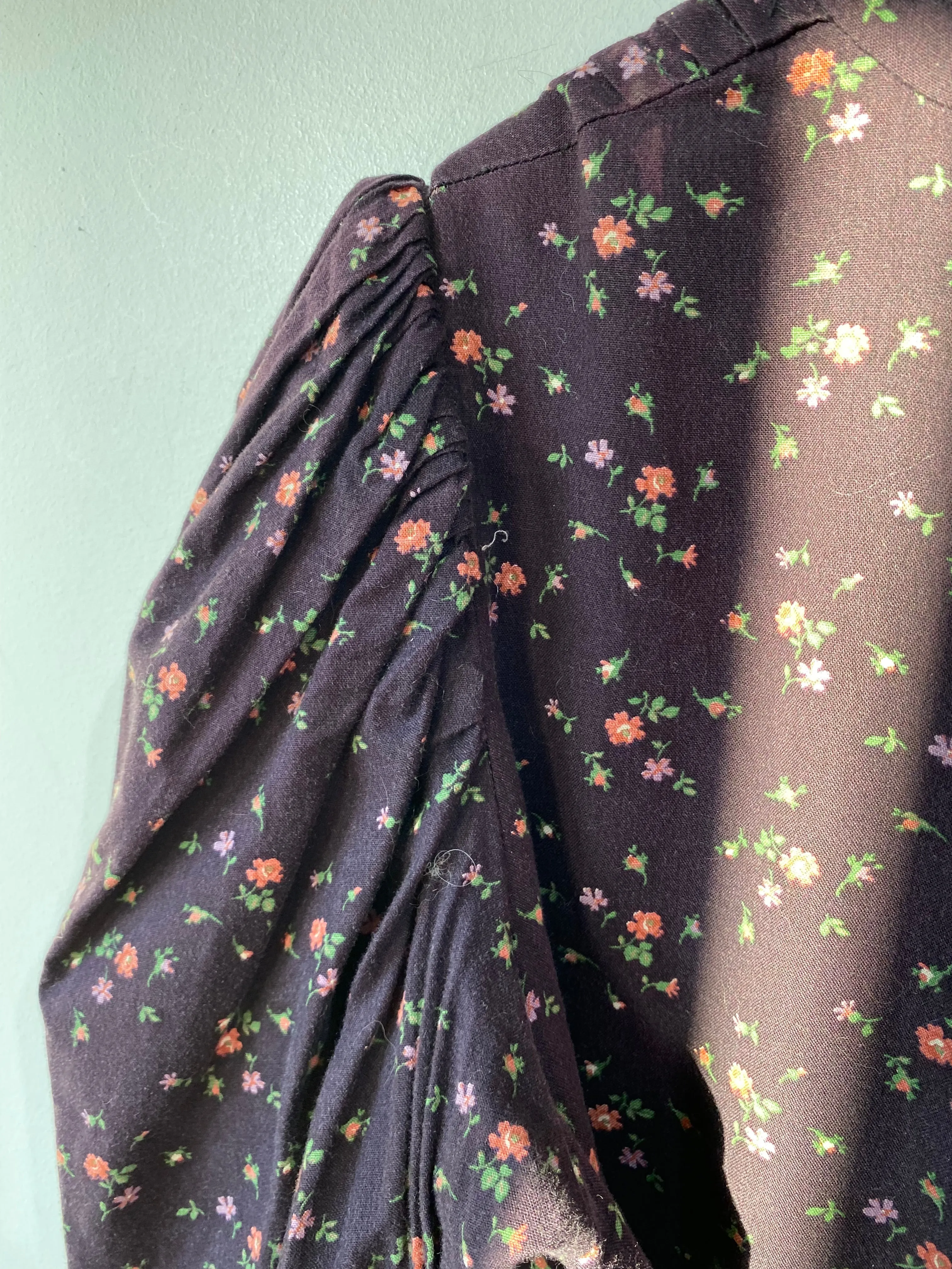 Vintage Dark Purple Prairie Midi Dress