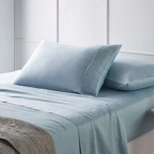 Vintage Design Blue Bamboo Cotton Bed Sheet Set