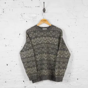 Vintage L.L Bean Patterned Jumper - Grey - L
