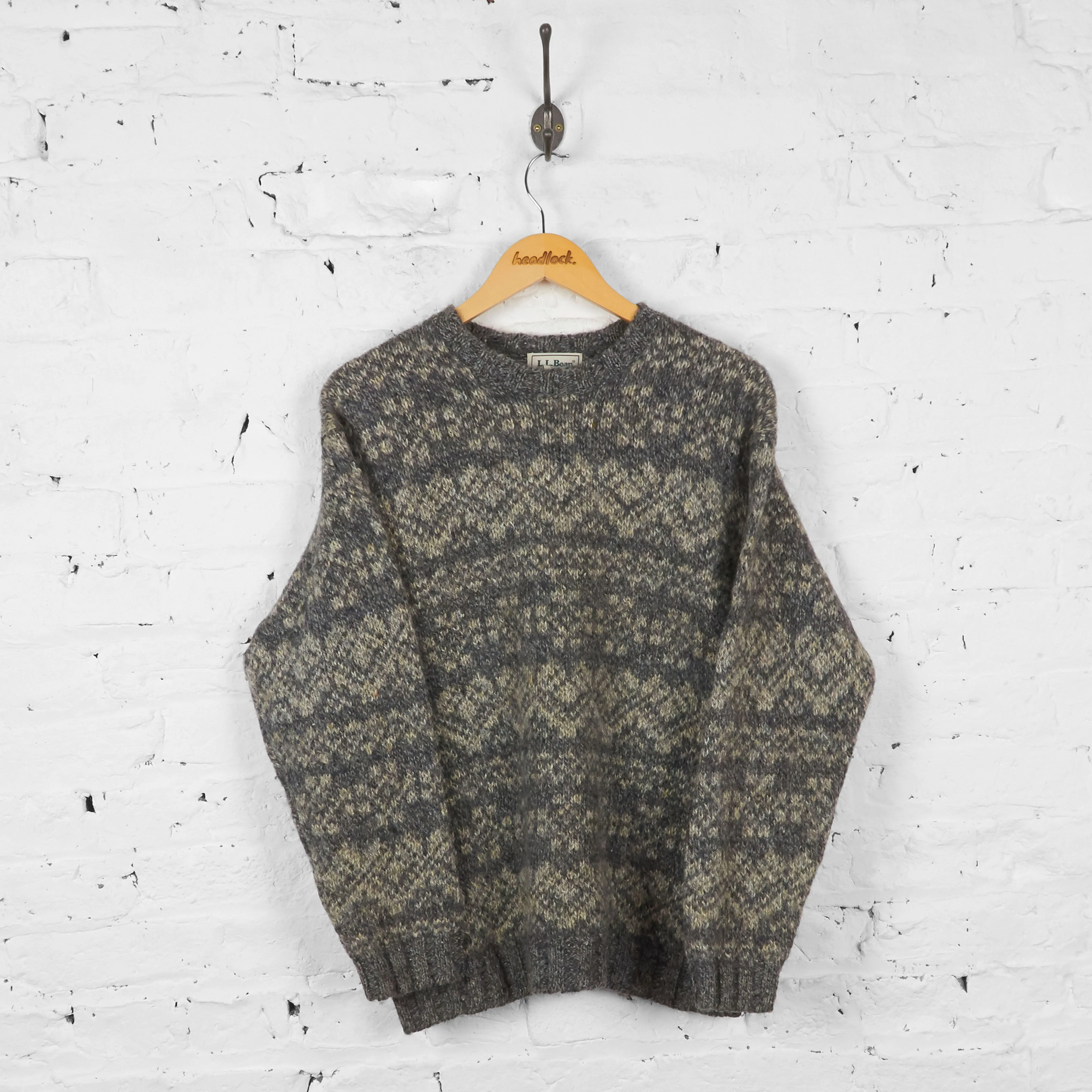 Vintage L.L Bean Patterned Jumper - Grey - L