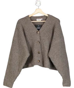 Weekday Grey Knitted Single-breasted Cardigan UK 8