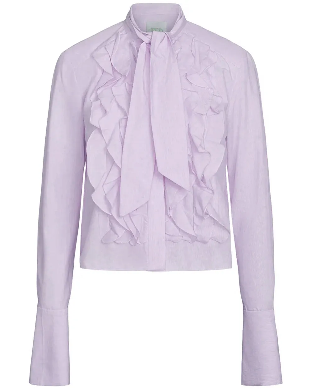 White and Purple Stripe Pleated Patti Blouse