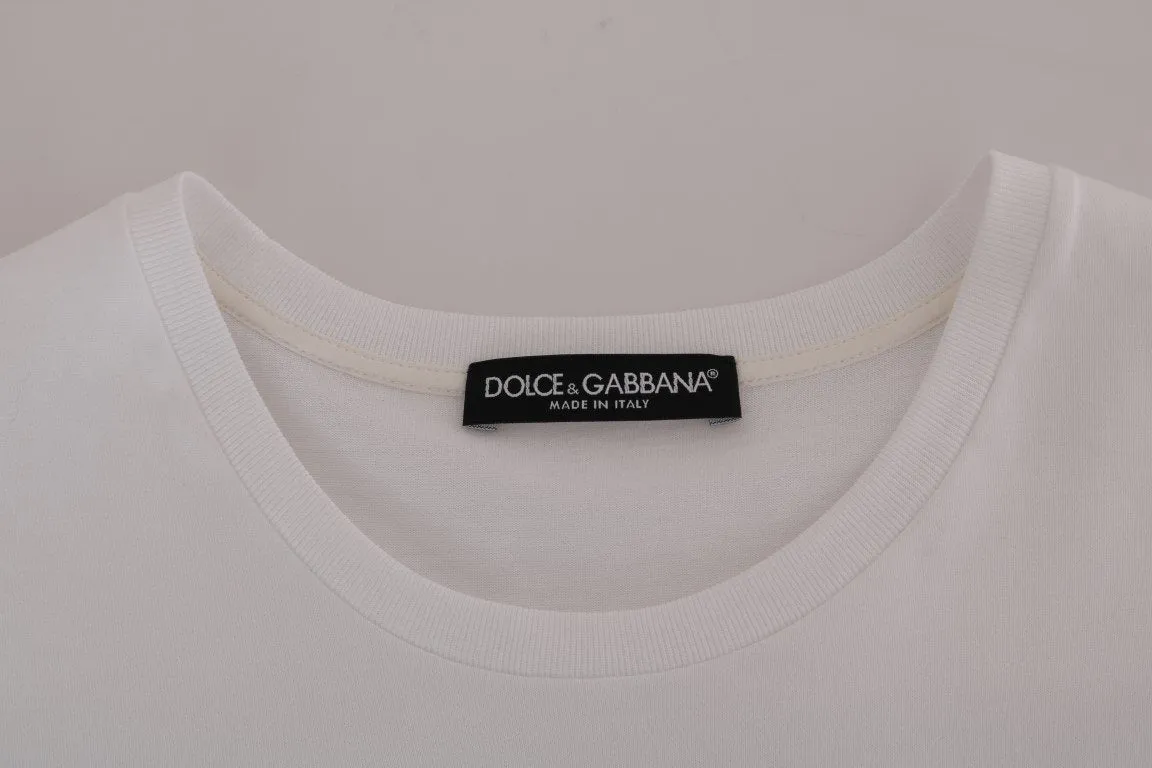White Crystal Embellished MAMA Top T-Shirt