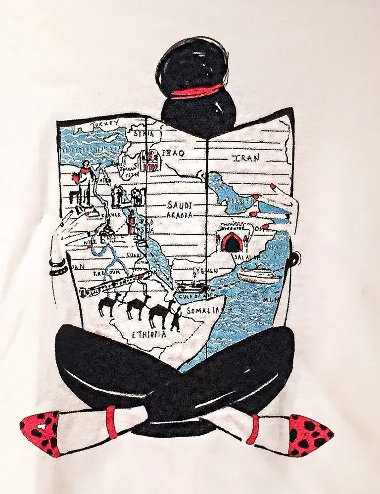 White Graphic "Map Girl" Women's Tee