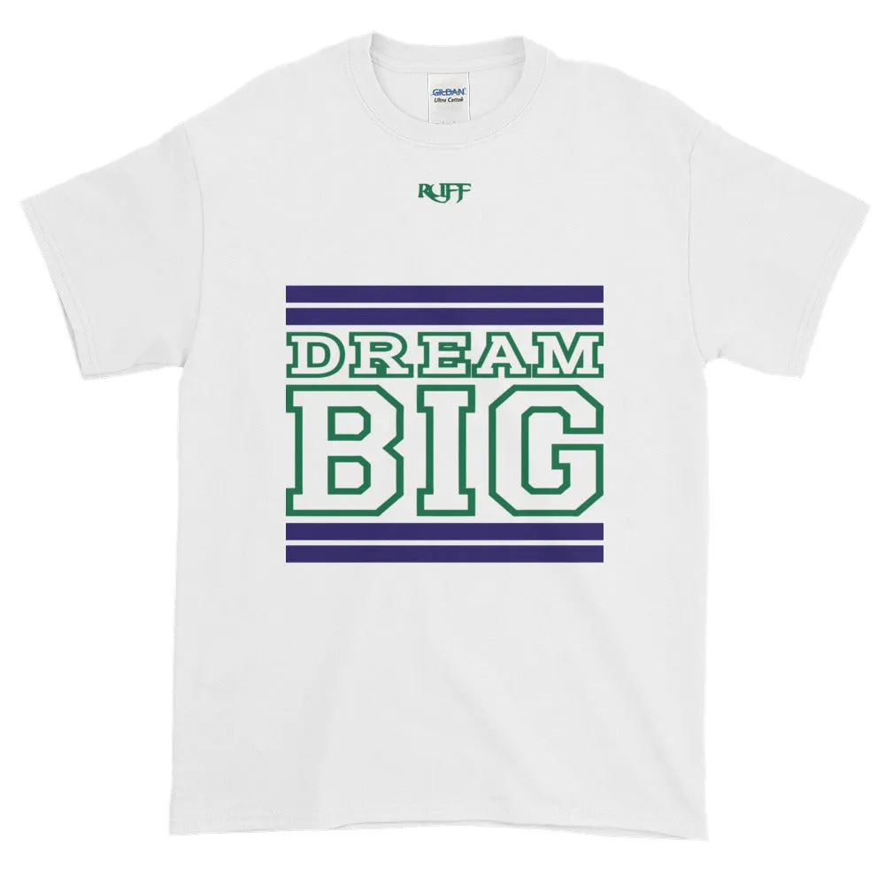 White Navy Blue and Green Short-Sleeve T-Shirt