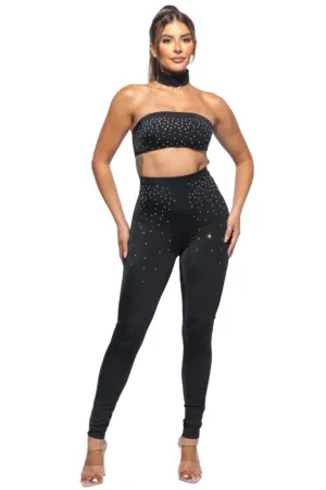 Womens Black Choker Tube Jumpsuit