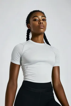 Womens Compression Short Sleeve - White