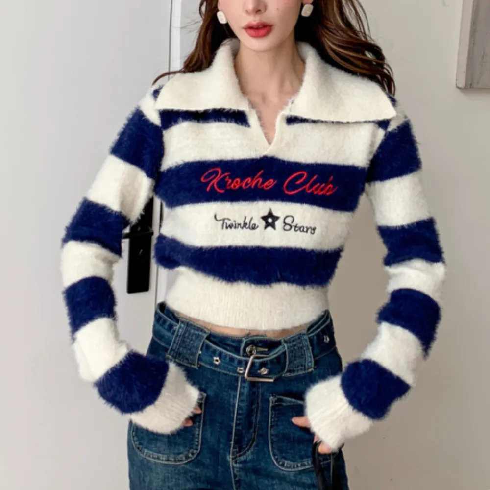 Women's Contrast Striped Sweater