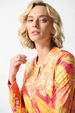 Women's Joseph Ribkoff | Tropical Print Faux Leather Jacket | Multi