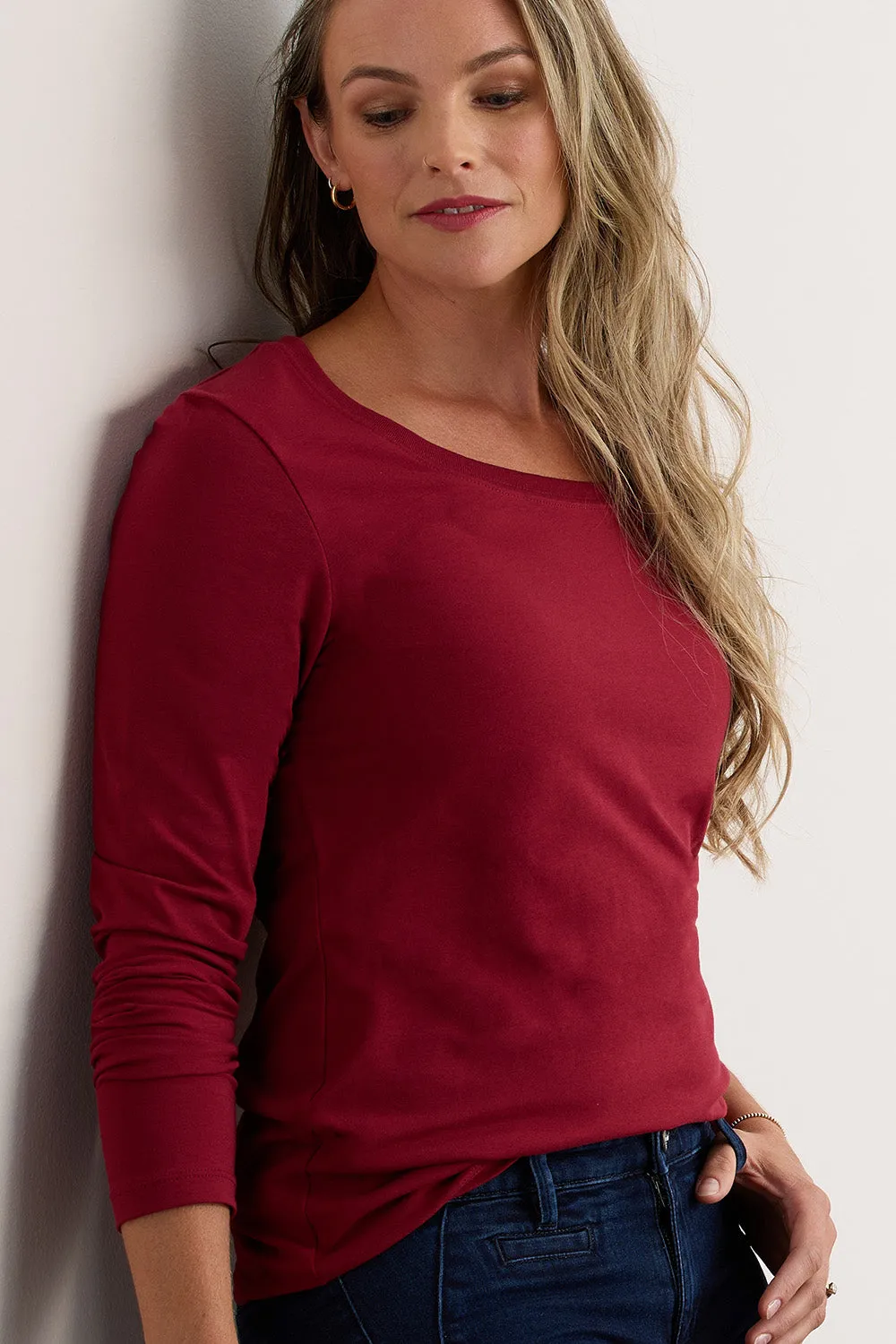 Women's Organic Scoop Neck Long Sleeve Tee