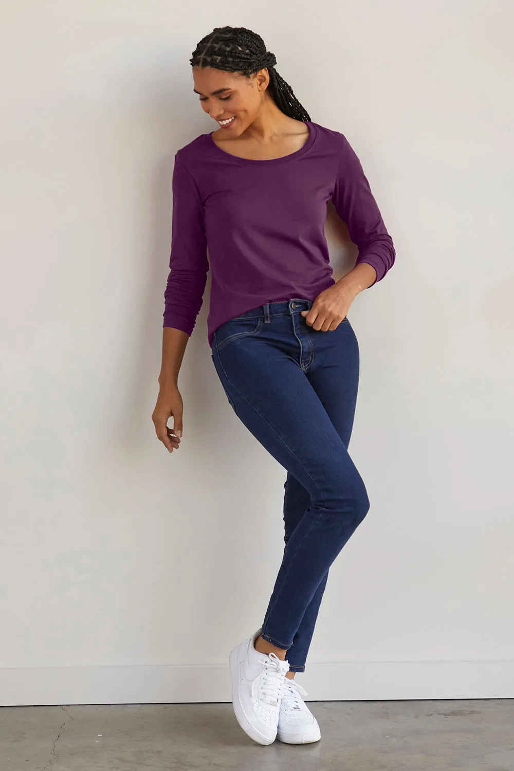 Women's Organic Scoop Neck Long Sleeve Tee