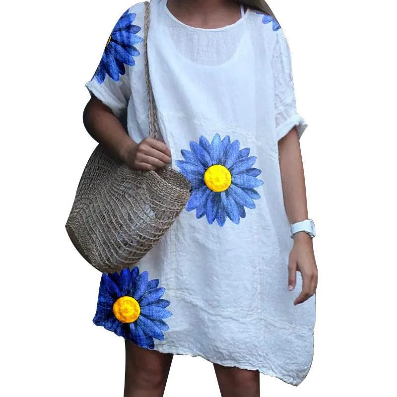 Women's Plus Size T-shirt Printed Dress