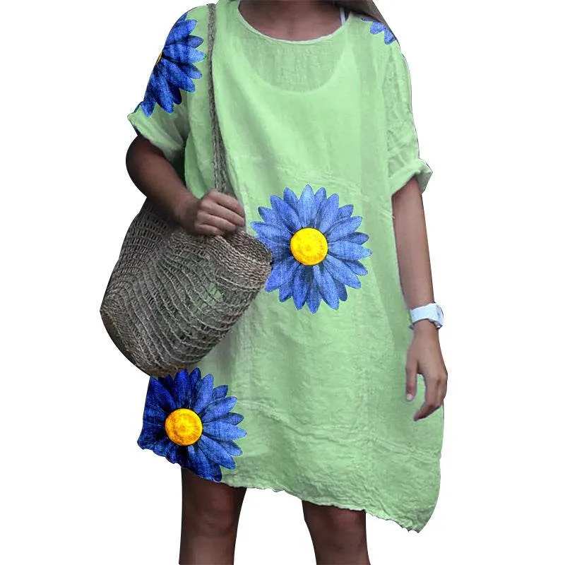 Women's Plus Size T-shirt Printed Dress