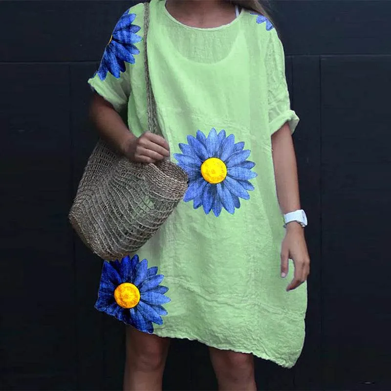 Women's Plus Size T-shirt Printed Dress