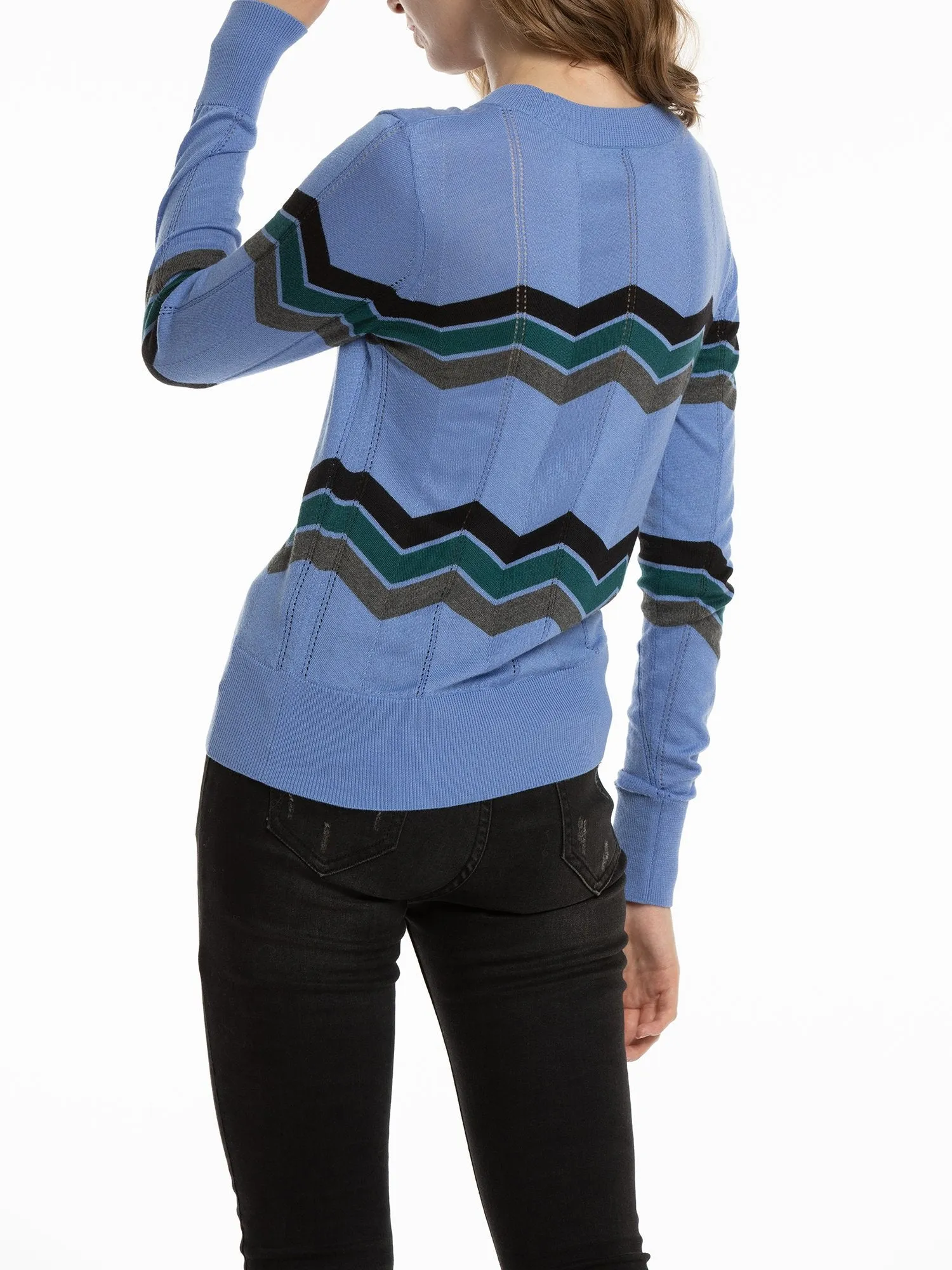 Women's Pullover Zigzag Striped Sweater