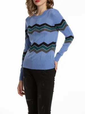 Women's Pullover Zigzag Striped Sweater