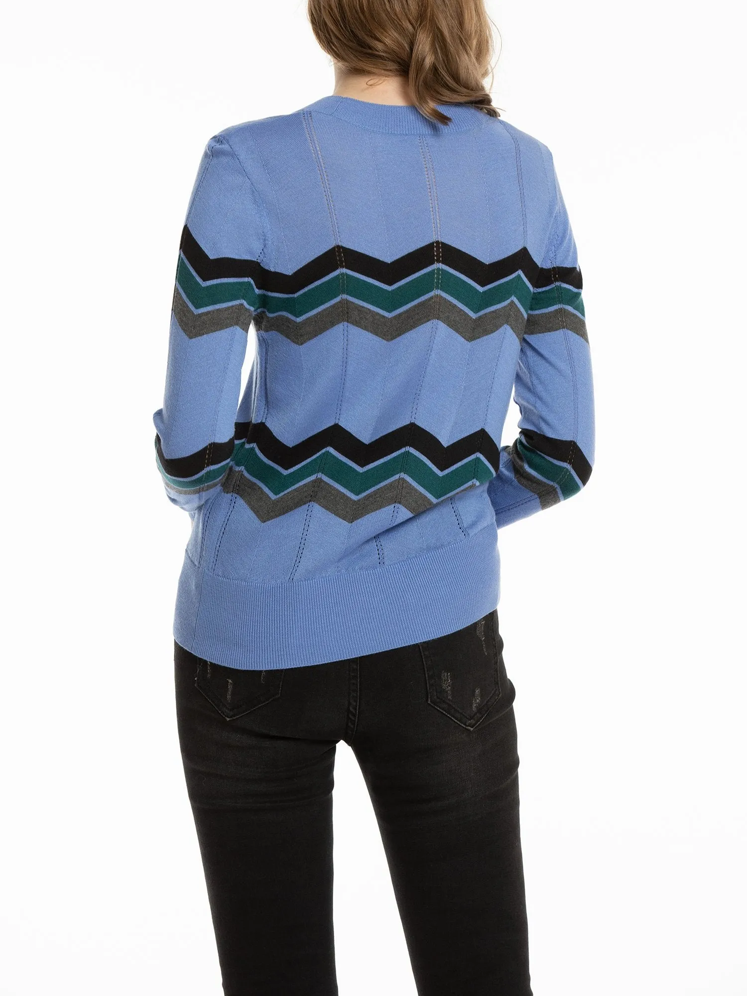 Women's Pullover Zigzag Striped Sweater