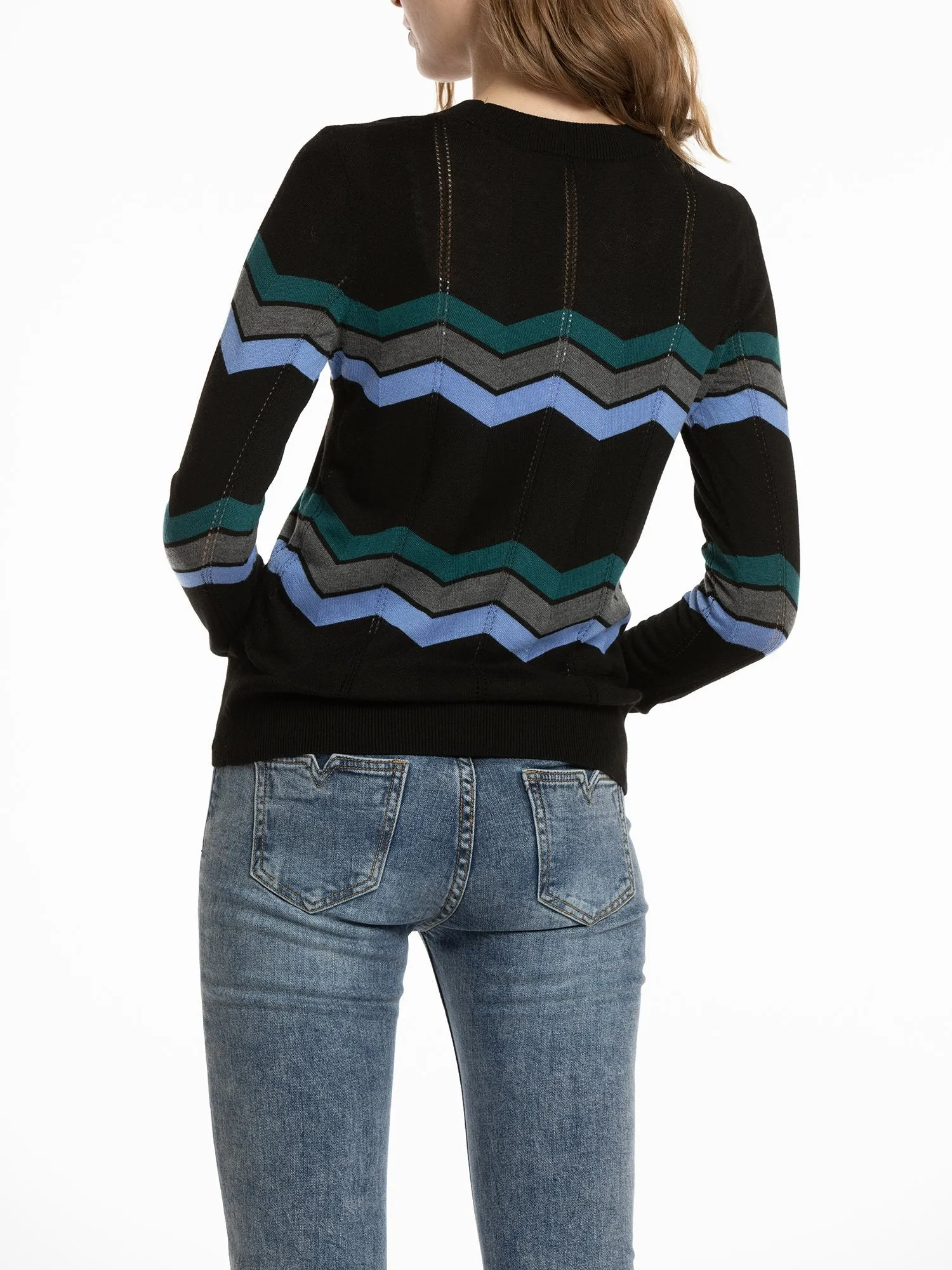 Women's Pullover Zigzag Striped Sweater
