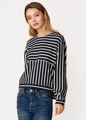 Women's Striped Dolman Sweatshirt