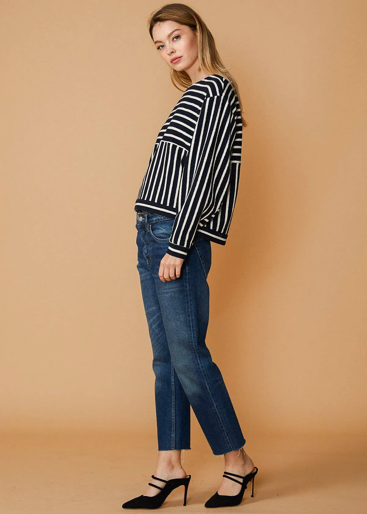 Women's Striped Dolman Sweatshirt