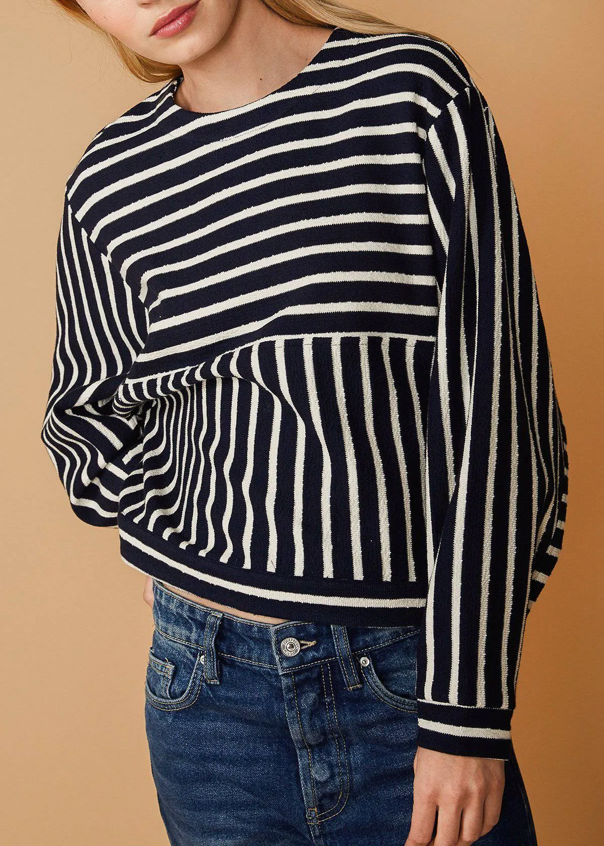 Women's Striped Dolman Sweatshirt