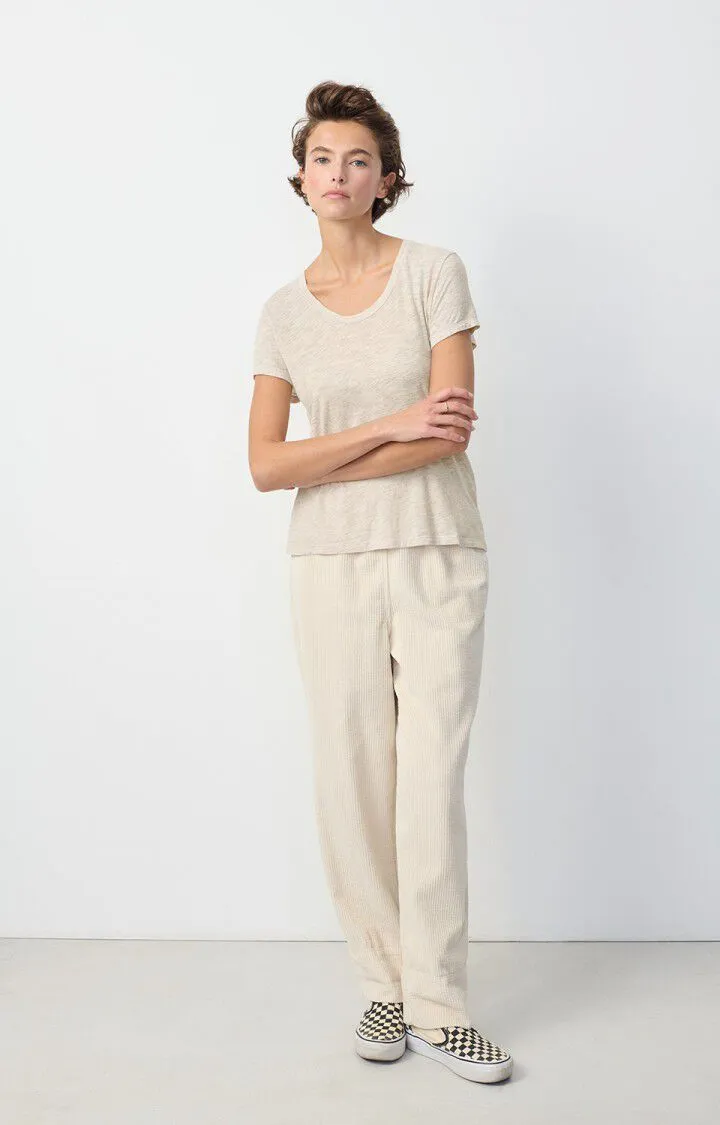 WOMEN'S T-SHIRT SS JACKSONVILLE - MELANGE CREAM
