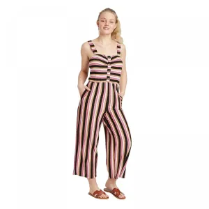 Xhilaration Women's Striped Sleeveless Sweetheart Neck Knit Cropped Jumpsuit