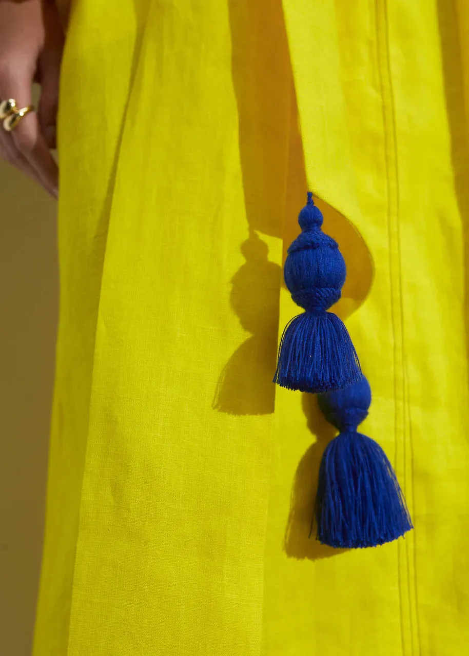 Yellow embroidered dress